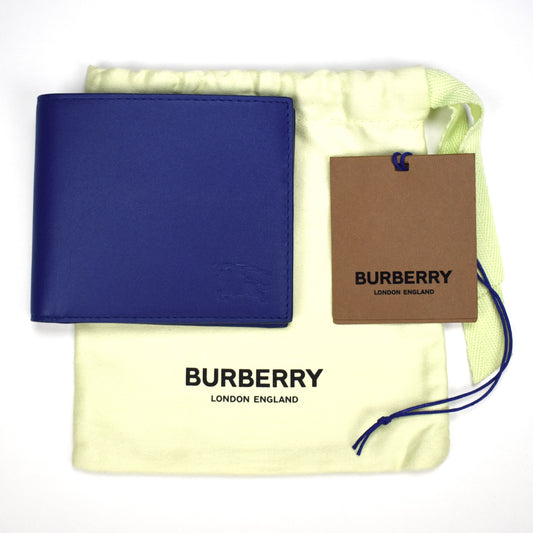 Burberry - Blue Leather Logo Embossed Wallet