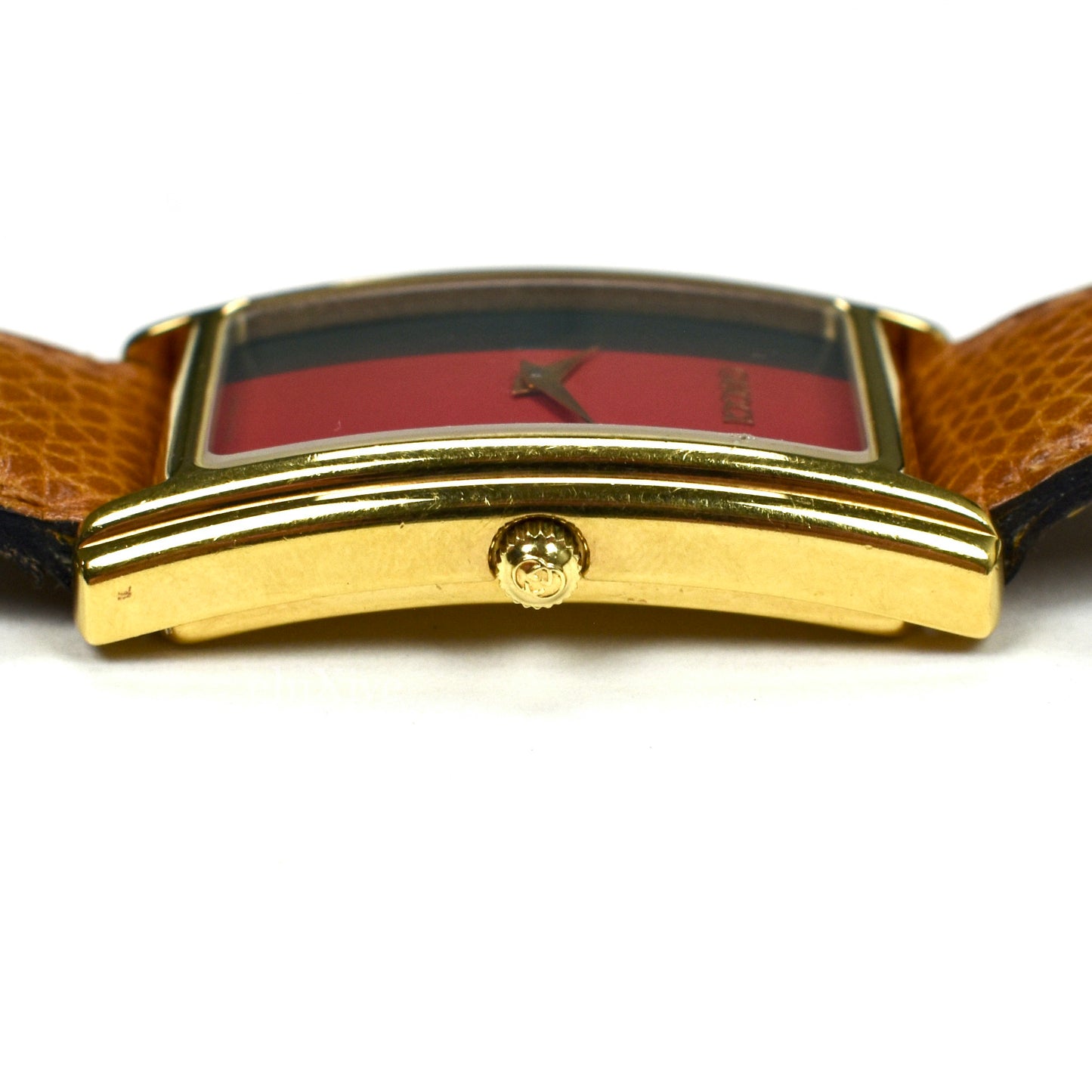 Gucci - 2600M Gold Web Stripe Dial Tank Watch