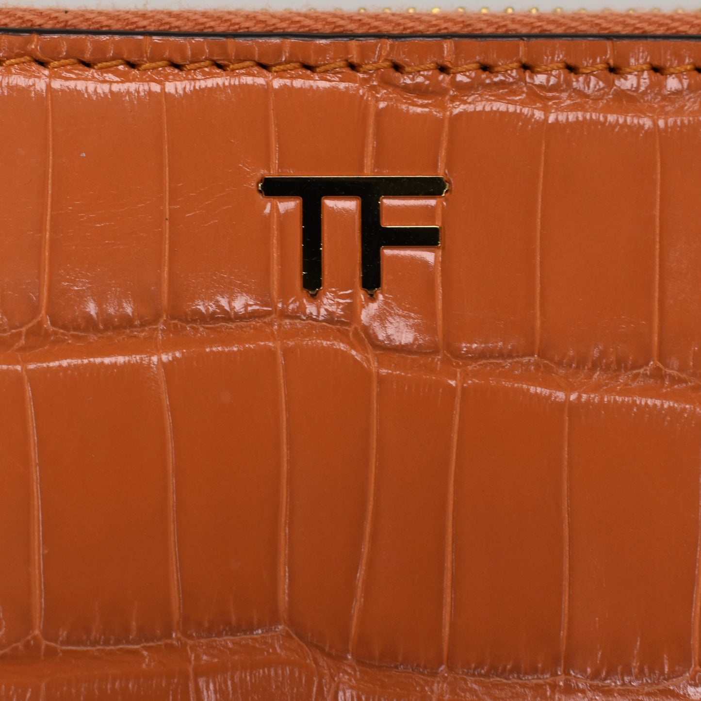 Tom Ford - Orange Exotic Alligator Zip Wallet