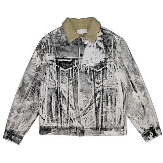Maison Margiela MM6 - White Painted Denim / Shearling Trucker Jacket