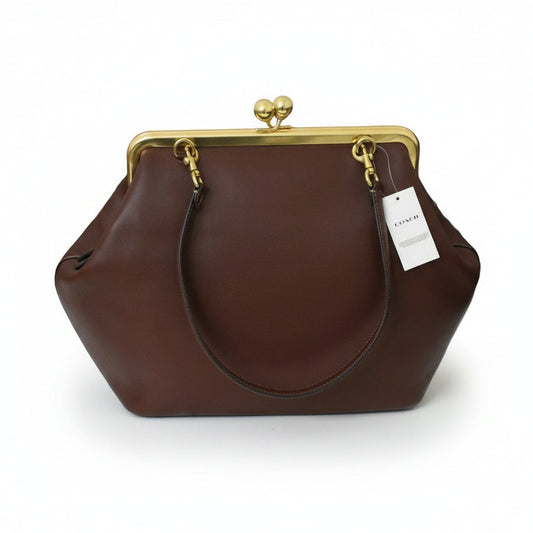 Coach - Large Kisslock Frame Bag (Dark Brown)