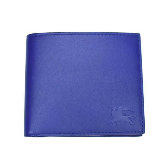 Burberry - Blue Leather Logo Embossed Wallet