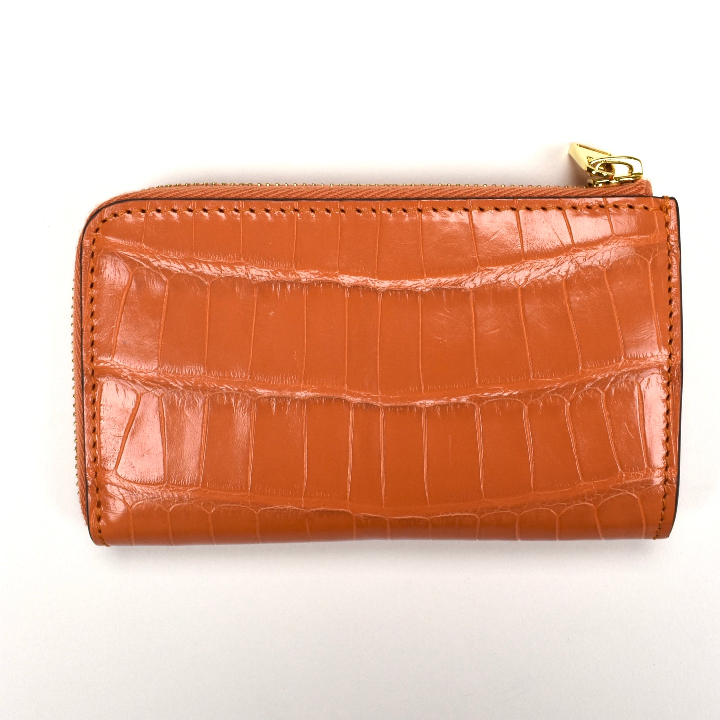 Tom Ford - Orange Exotic Alligator Zip Wallet