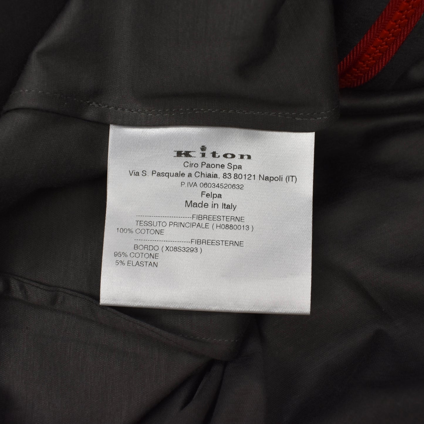Kiton - Red Stitch Lightweight Track Jacket (Charcoal Gray)