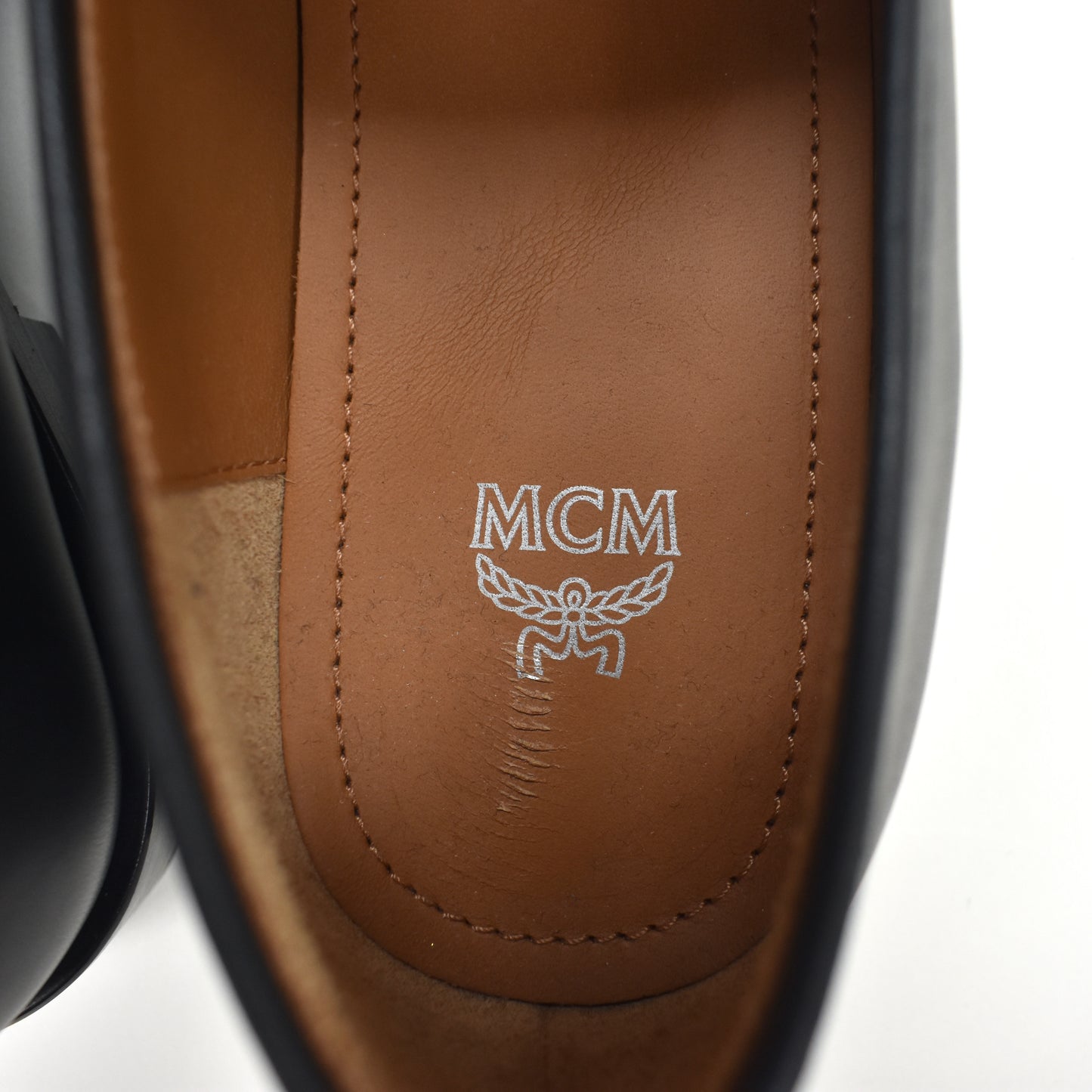 MCM - Black Leather Monogram Loafers