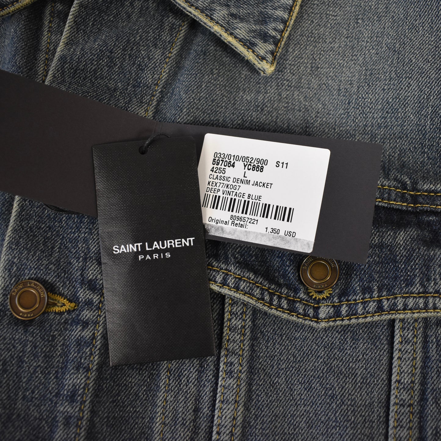 Saint Laurent - Dark Vintage Blue Denim Trucker Jacket