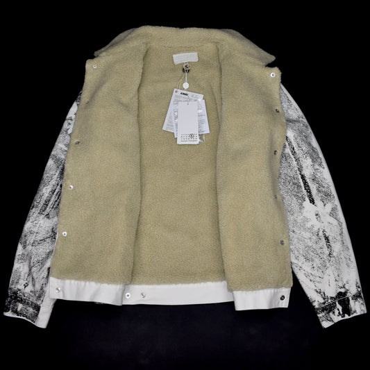 Maison Margiela MM6 - White Painted Denim / Shearling Trucker Jacket