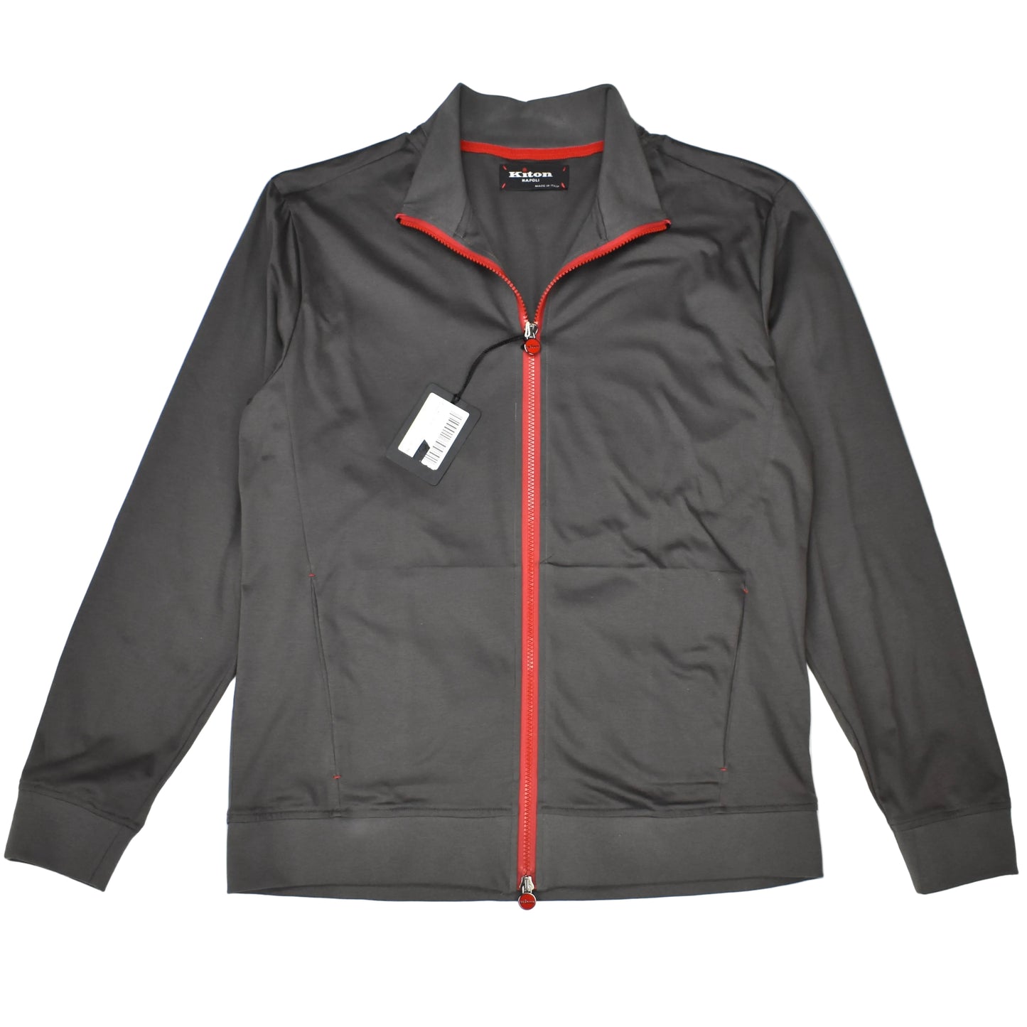 Kiton - Red Stitch Lightweight Track Jacket (Charcoal Gray)