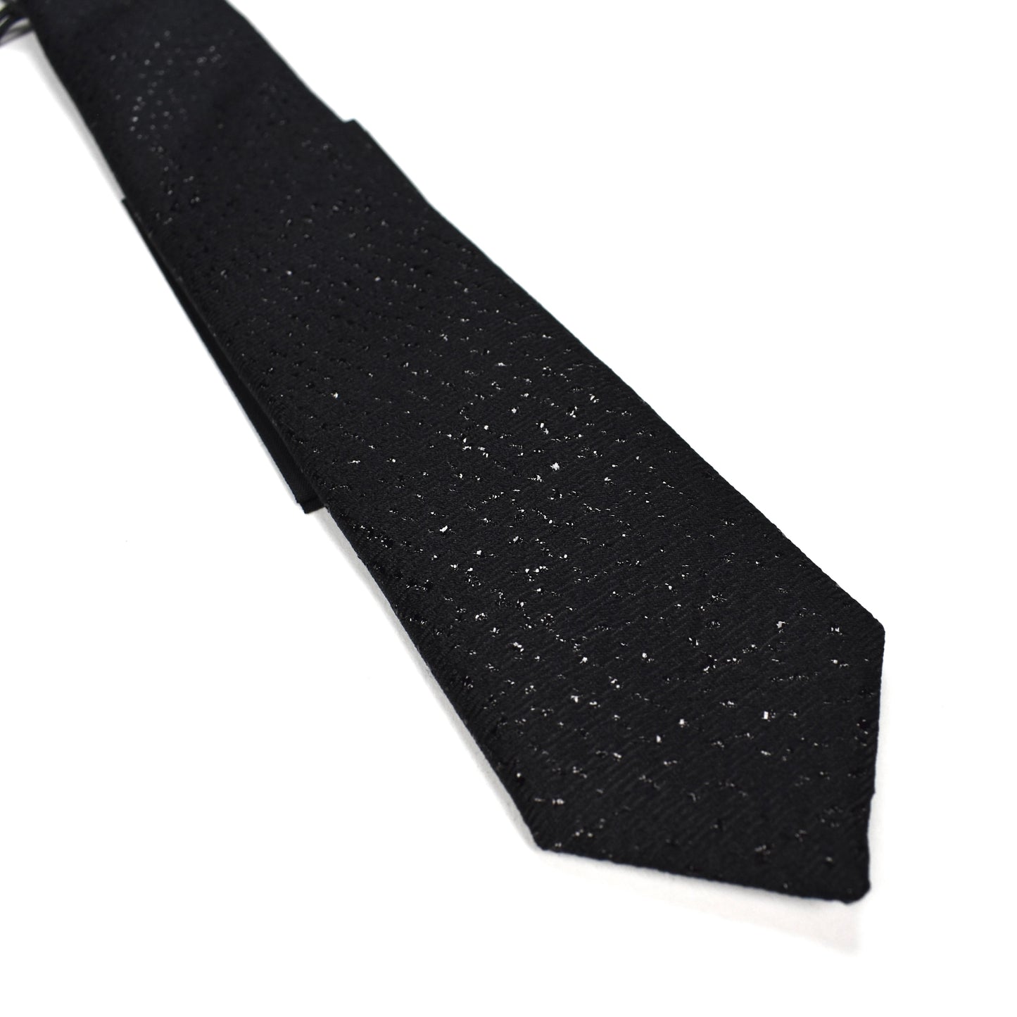 Saint Laurent - Black Glitter Effect Silk Tie