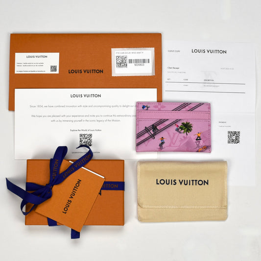 Louis Vuitton - Skateboard Monogram Double Card Holder (Pink)