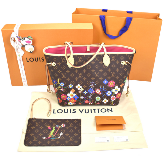 Louis Vuitton x Murakami - Flowers Monogram Neverfull MM Bag (Brown)