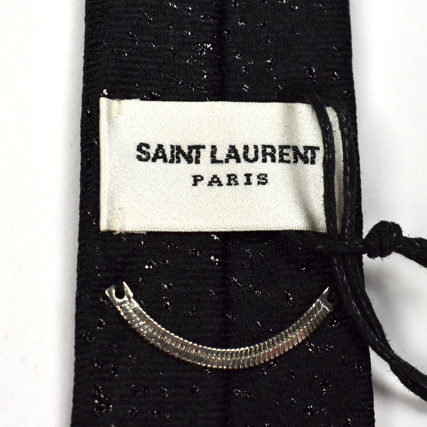 Saint Laurent - Black Glitter Effect Silk Tie