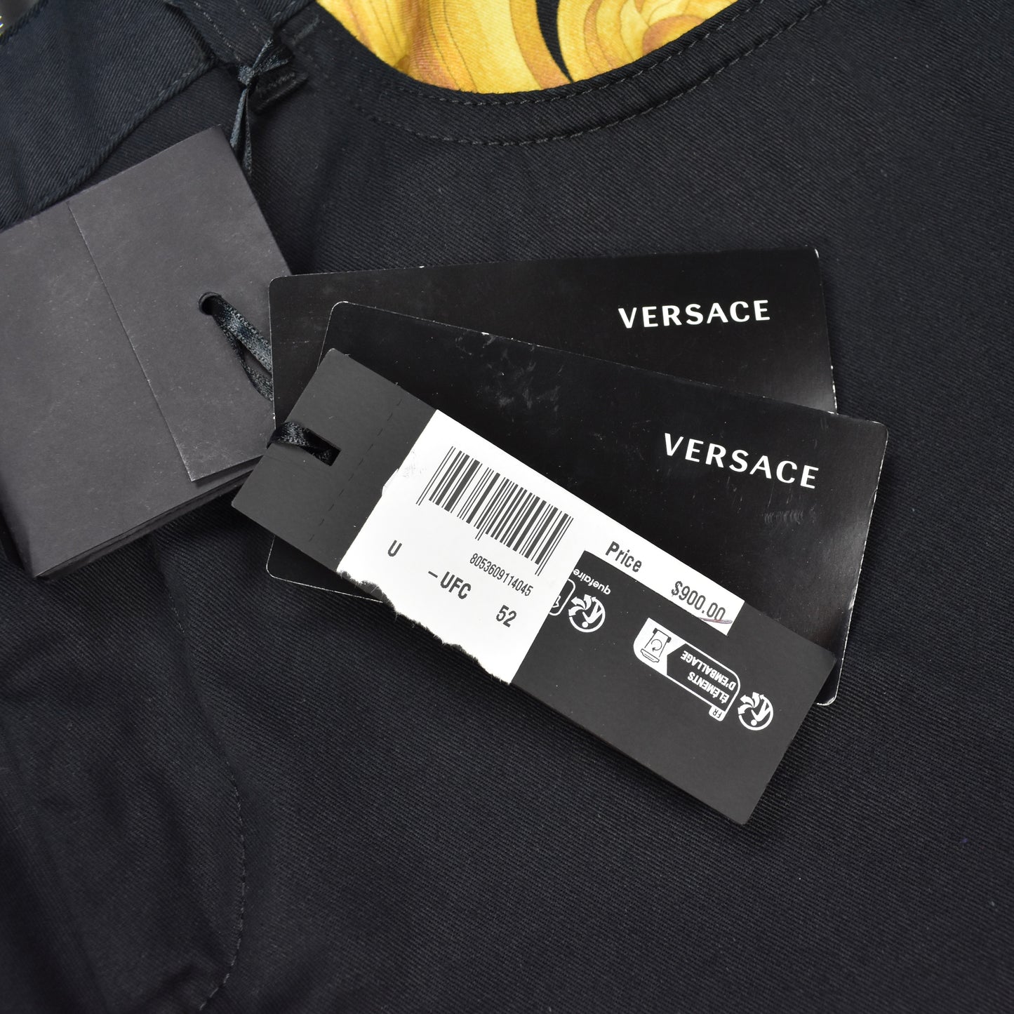 Versace - Black Barocco Accent Twill Pants