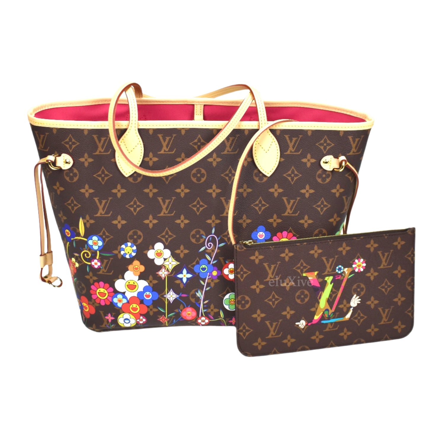 Louis Vuitton x Murakami - Flowers Monogram Neverfull MM Bag (Brown)