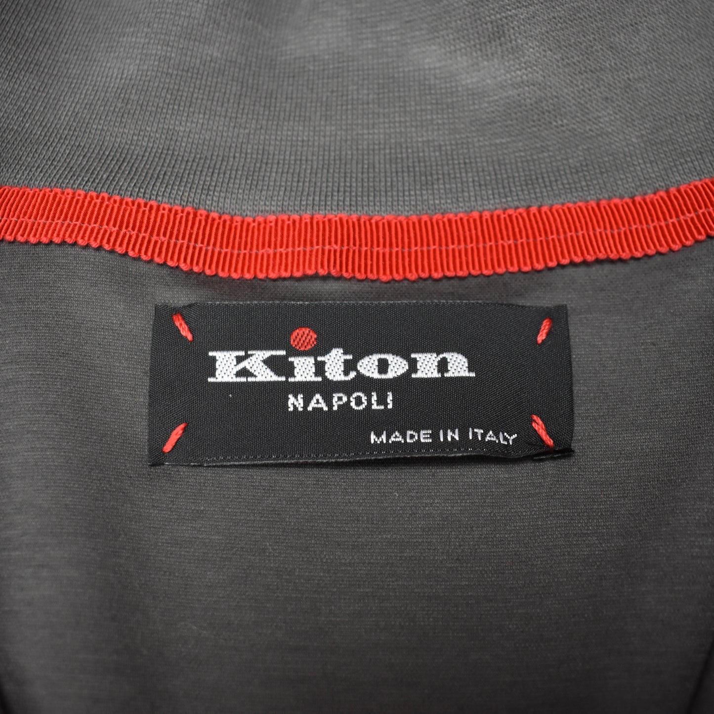 Kiton - Red Stitch Lightweight Track Jacket (Charcoal Gray)