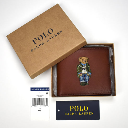 Polo Ralph Lauren - Brown Leather Bear Embroidered Wallet