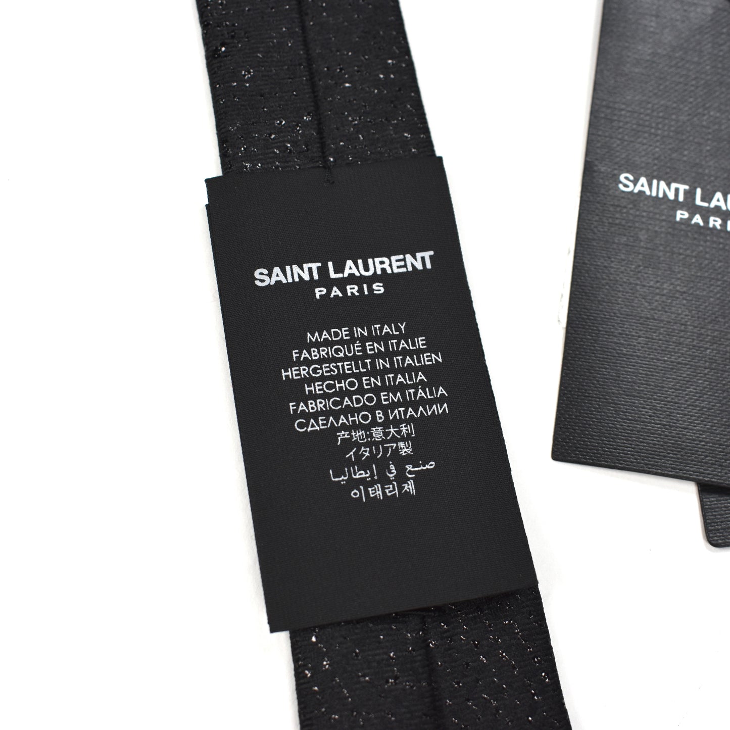 Saint Laurent - Black Glitter Effect Silk Tie