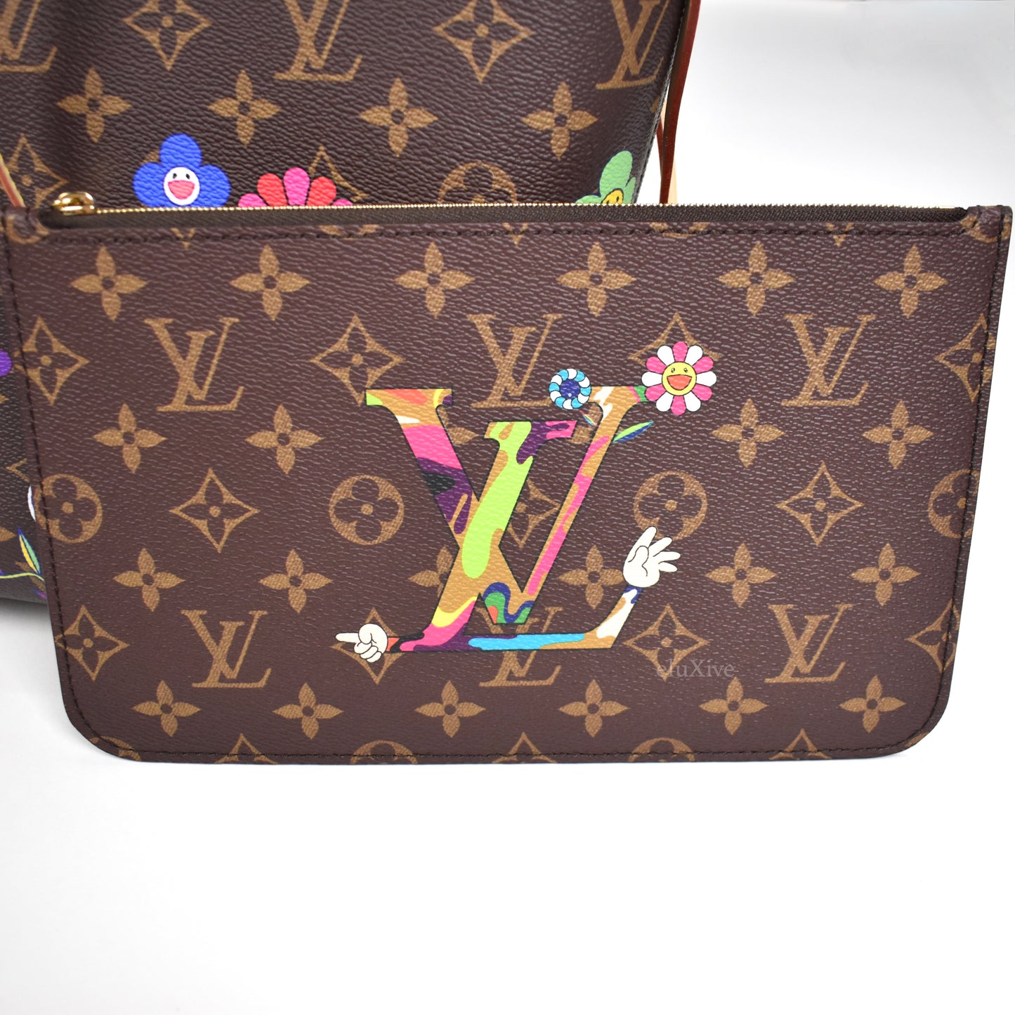 Louis Vuitton x Murakami - Flowers Monogram Neverfull MM Bag (Brown)