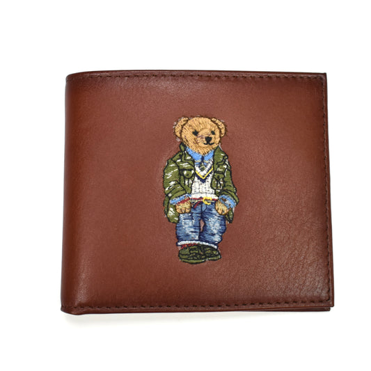 Polo Ralph Lauren - Brown Leather Bear Embroidered Wallet