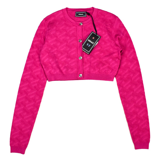 Versace x Dua Lipa - Pink Medusa Button Knit Cardigan