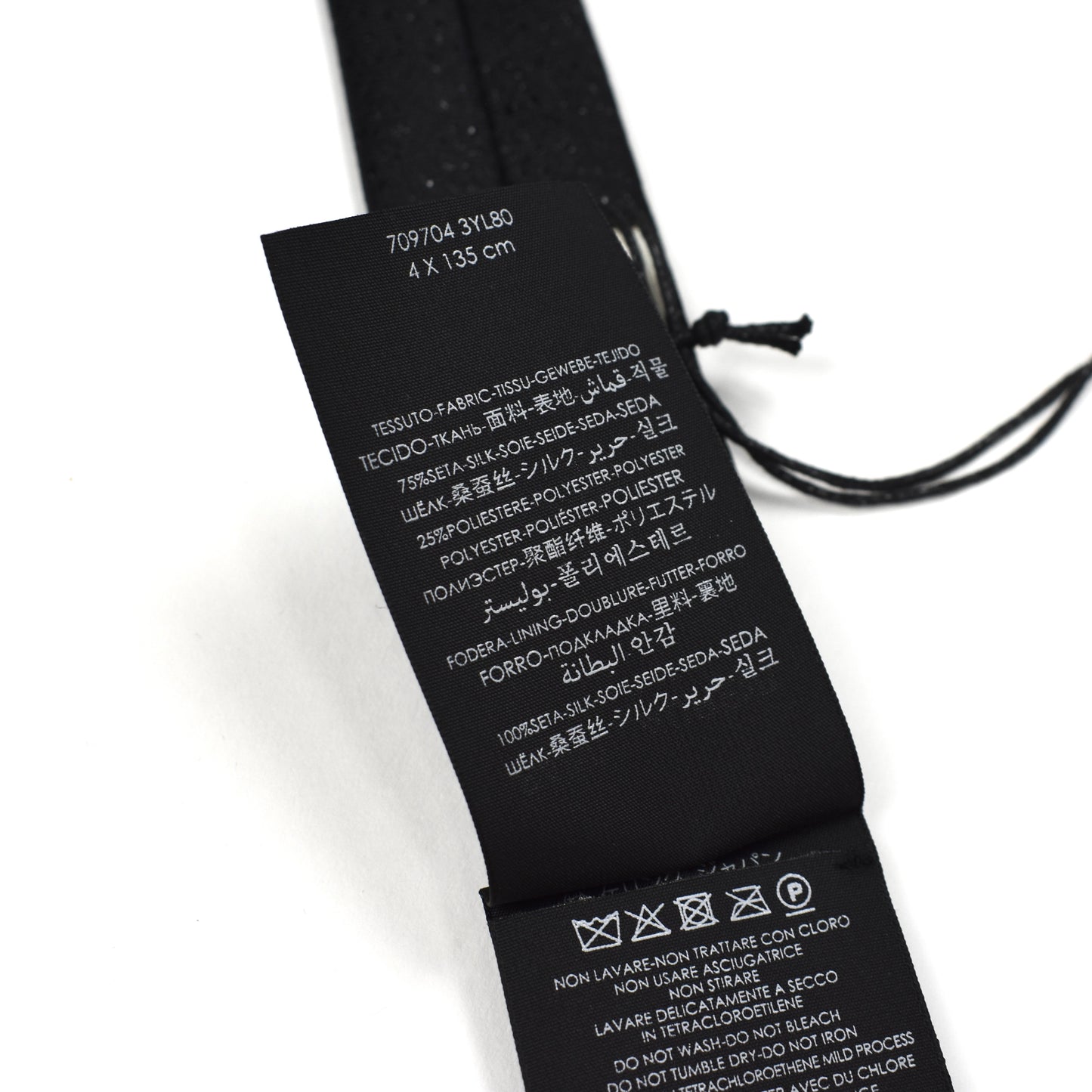 Saint Laurent - Black Glitter Effect Silk Tie