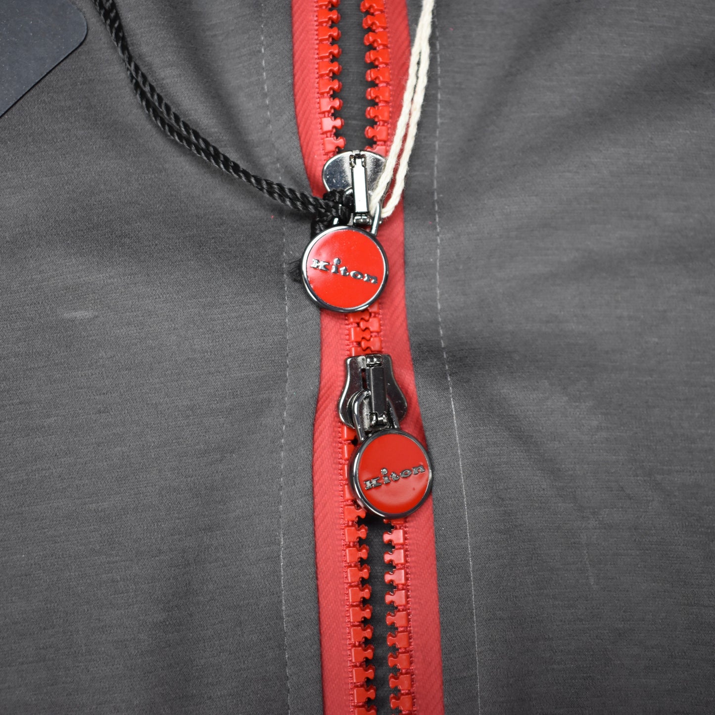Kiton - Red Stitch Lightweight Track Jacket (Charcoal Gray)