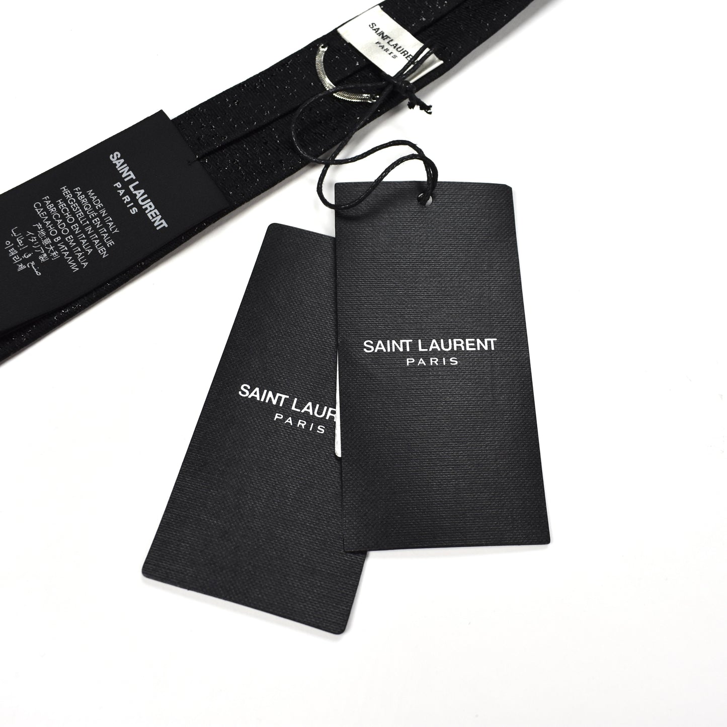 Saint Laurent - Black Glitter Effect Silk Tie