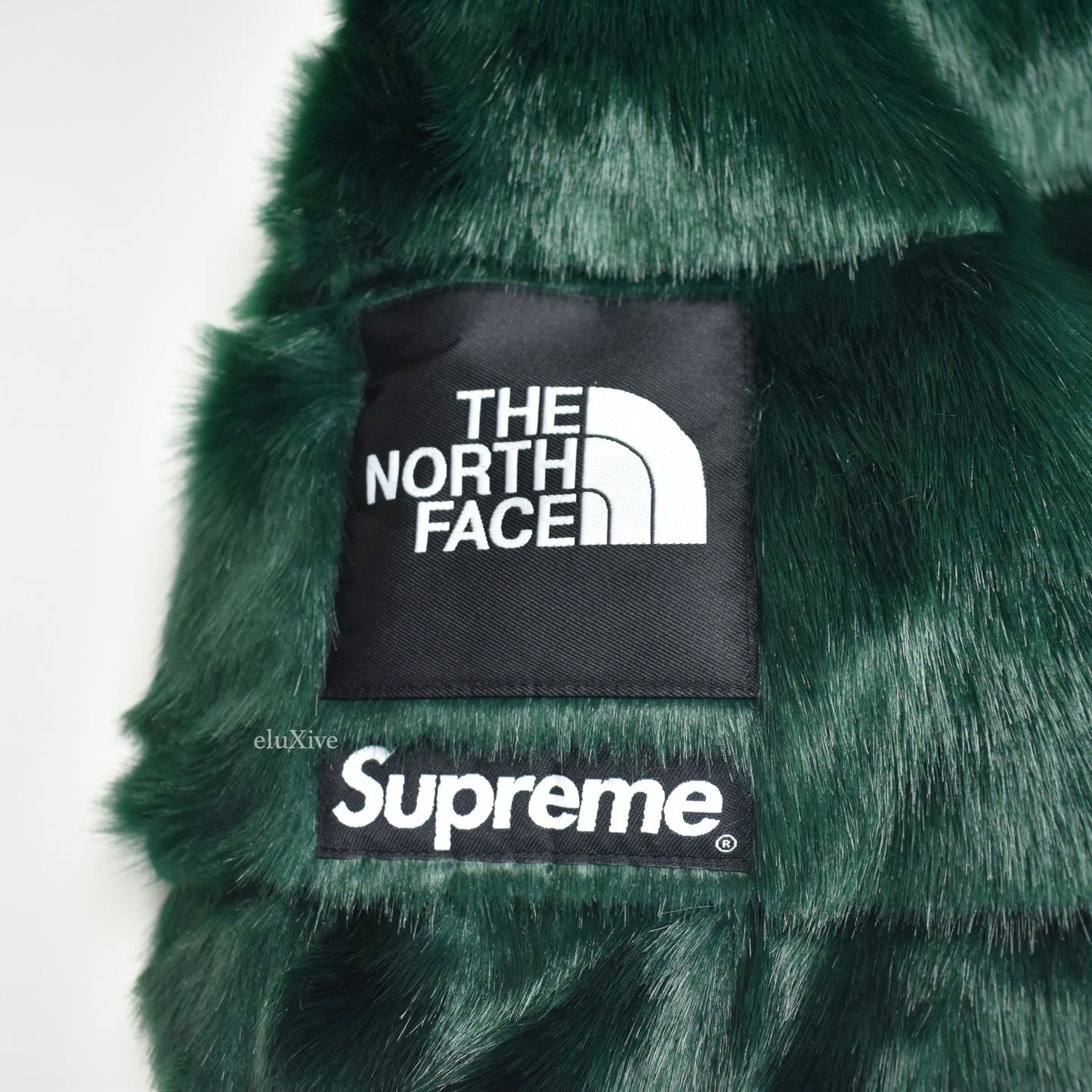 Supreme x The North Face - Green Faux Fur Nuptse Jacket