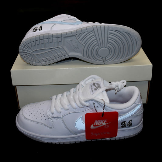 Supreme x Nike - SB Dunk Low OG QS (White/Silver)