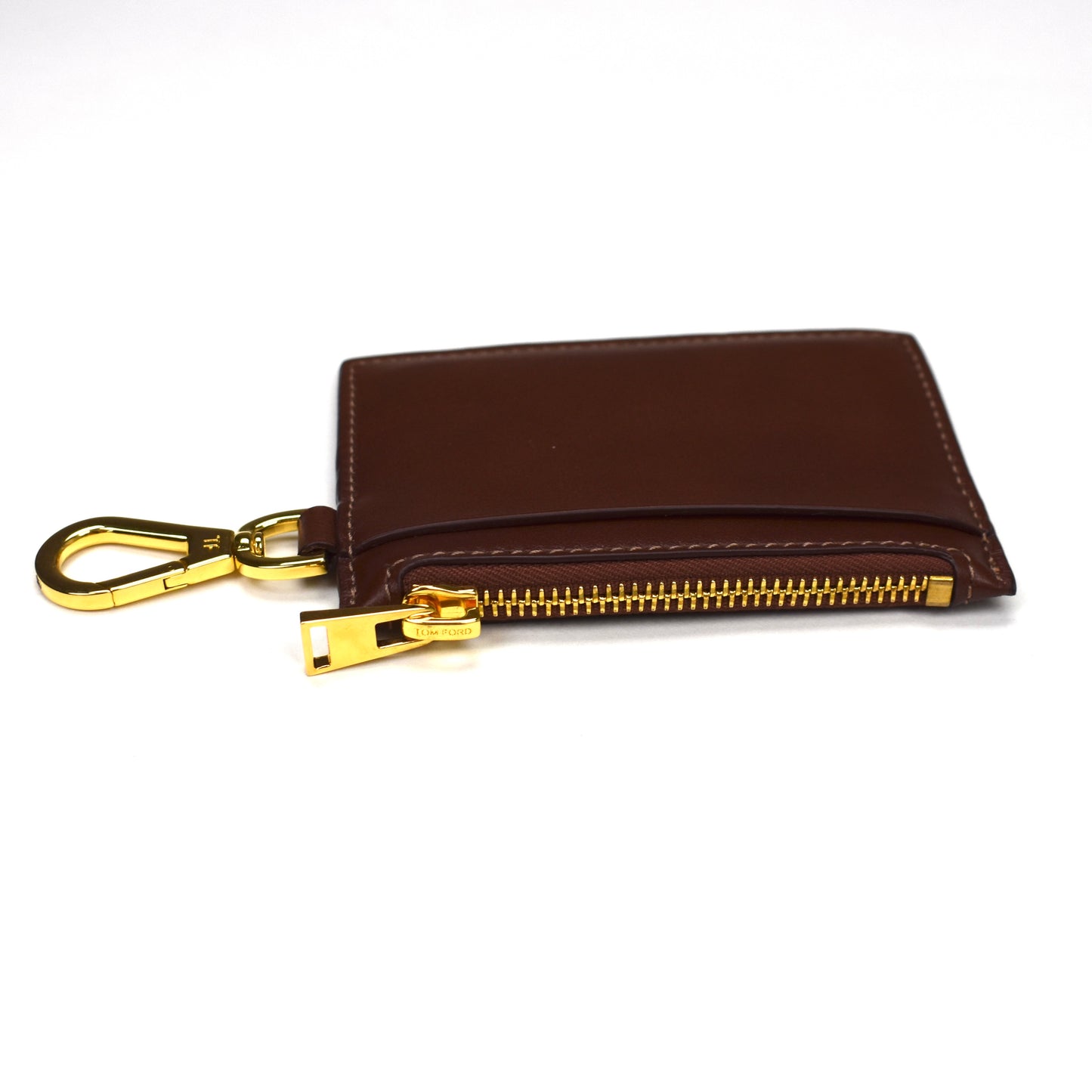 Tom Ford - Brown Leather Card Holder w/ Strap