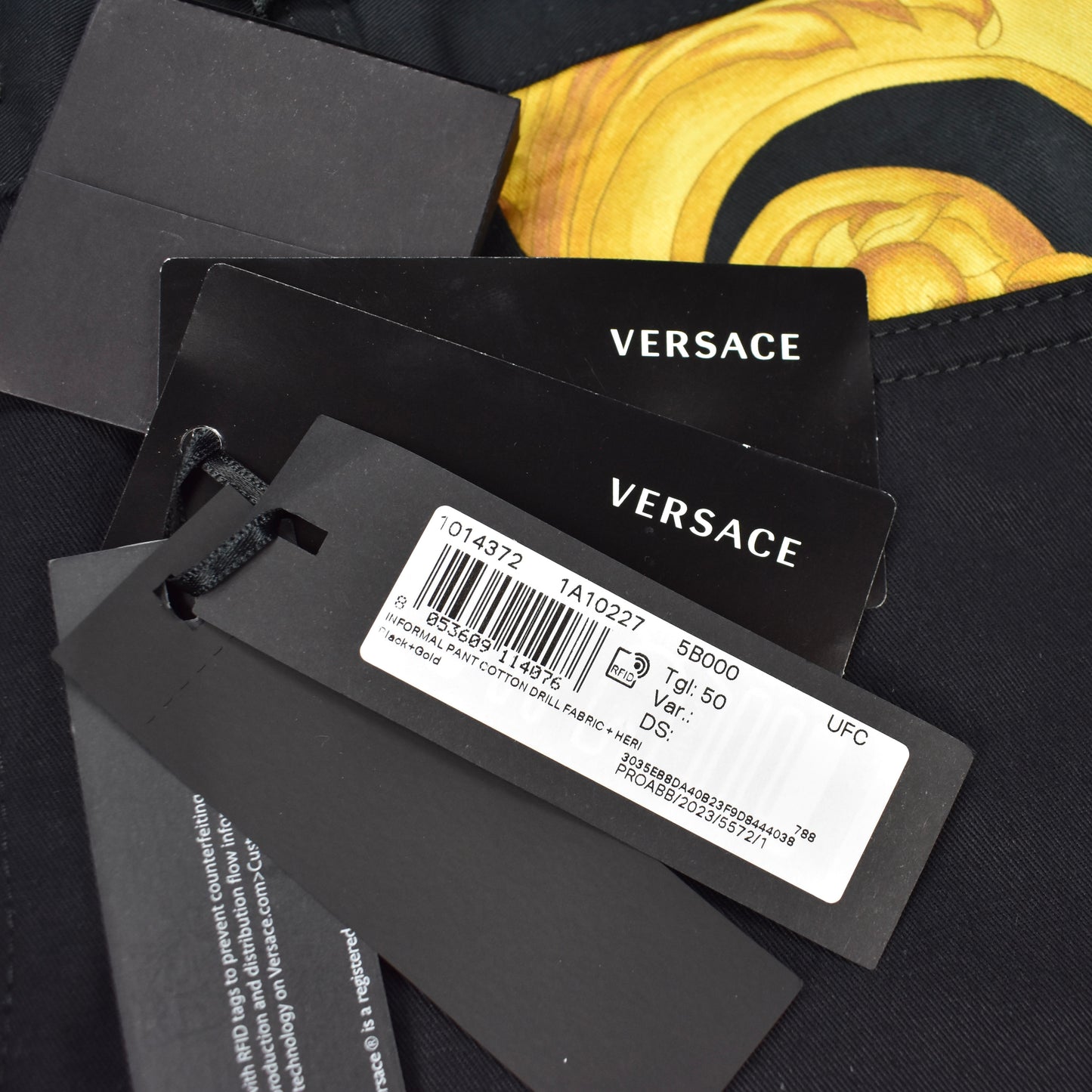 Versace - Black Barocco Accent Twill Pants