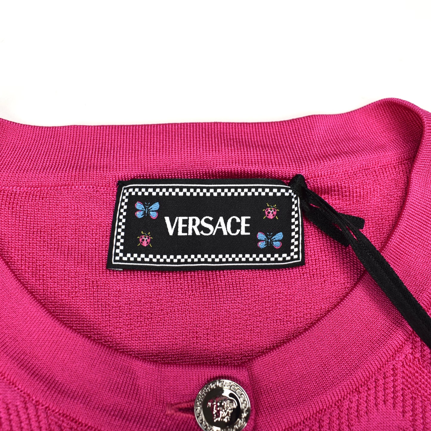 Versace x Dua Lipa - Pink Medusa Button Knit Cardigan