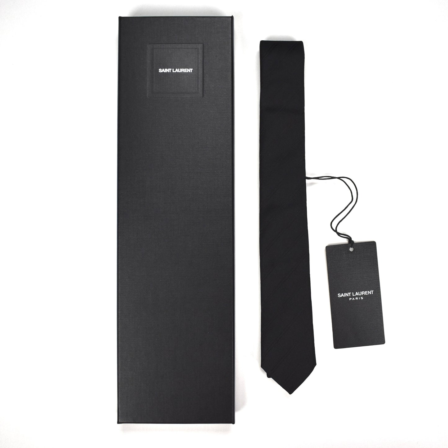 Saint Laurent - Black Tonal Striped Silk Tie