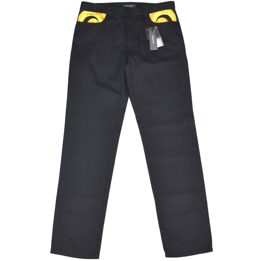 Versace - Black Barocco Accent Twill Pants