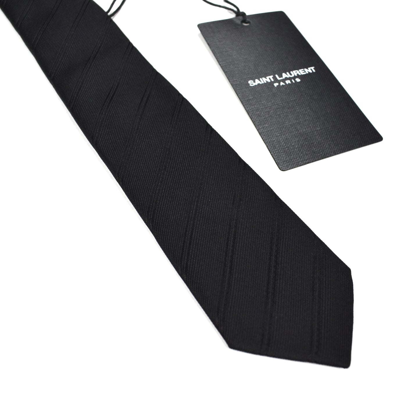 Saint Laurent - Black Tonal Striped Silk Tie