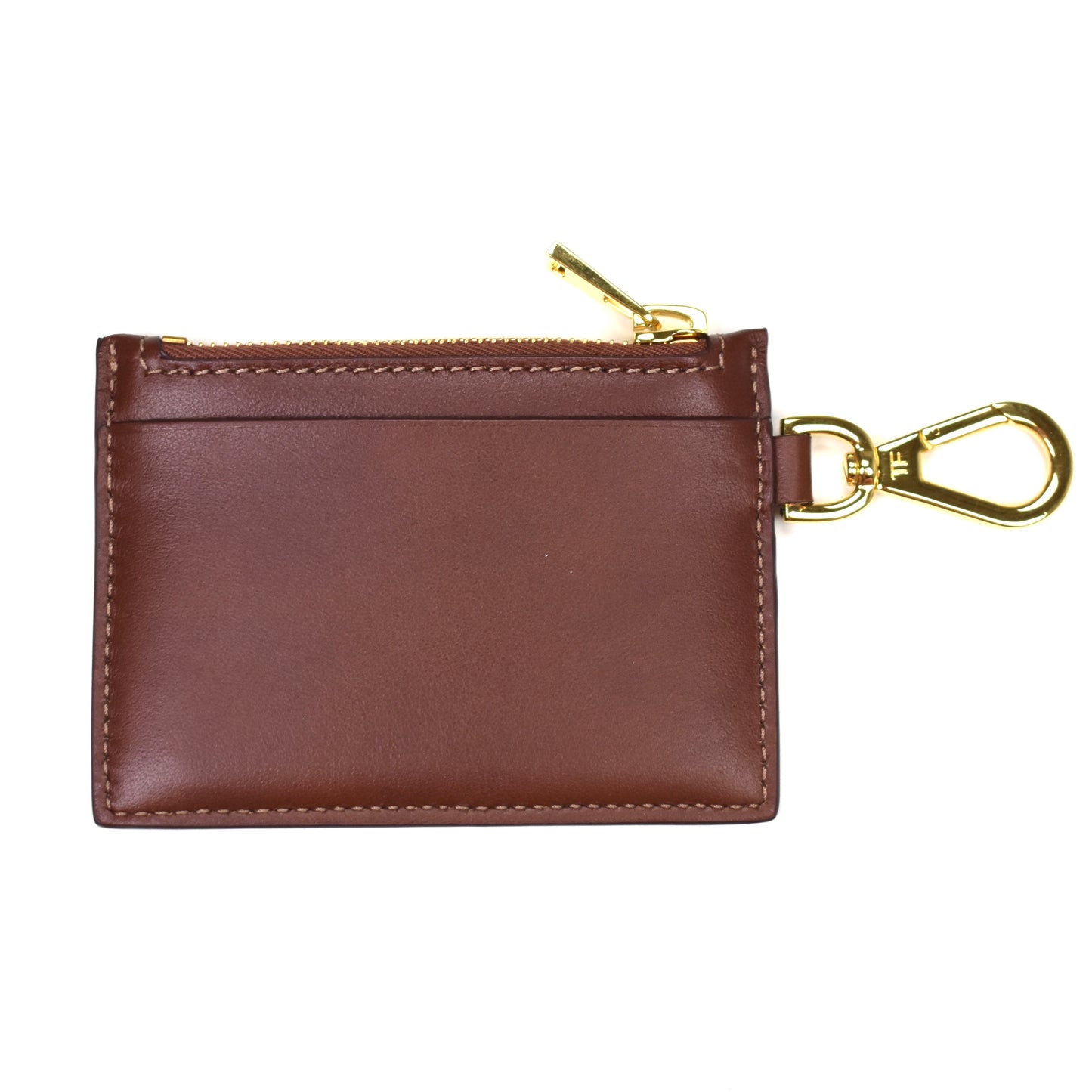 Tom Ford - Brown Leather Card Holder w/ Strap