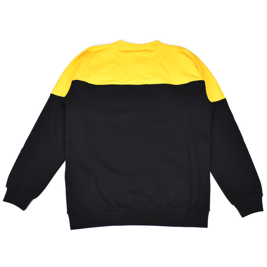 Celine - Black/Yellow Logo Print Football Sweatshirt