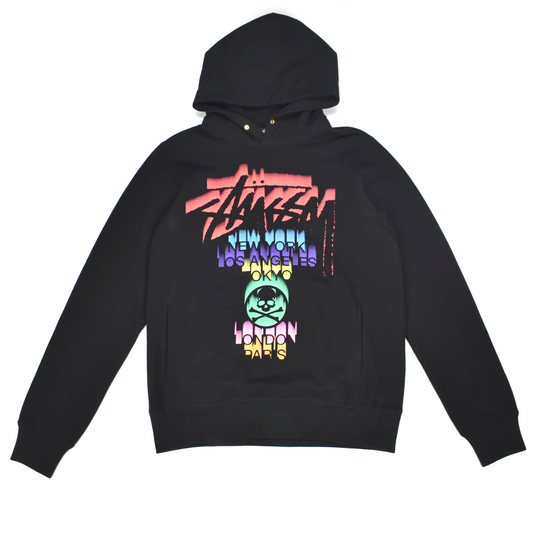 Mastermind x Stussy - Black World Tour Logo Print Hoodie