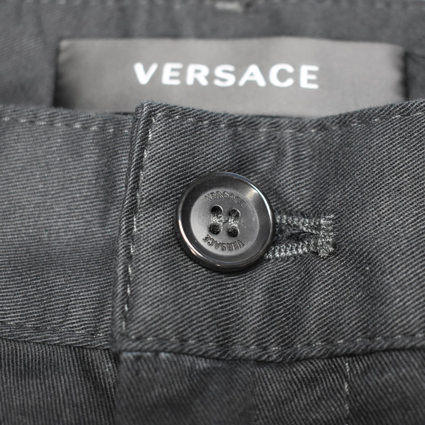 Versace - Black Barocco Accent Twill Pants