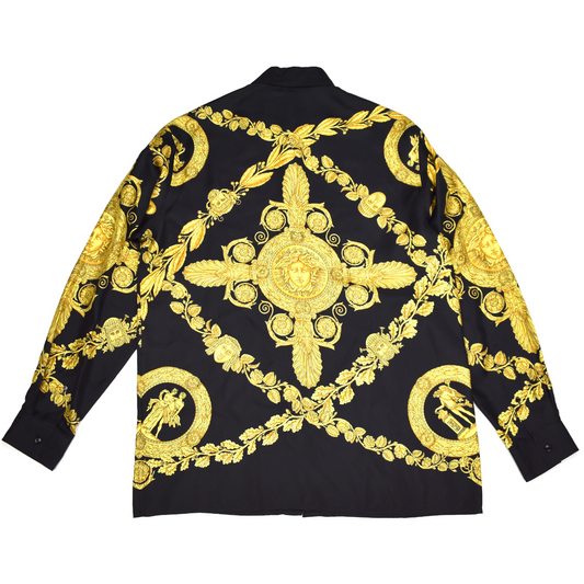 Versace - Black / Gold Barocco Print Silk Shirt