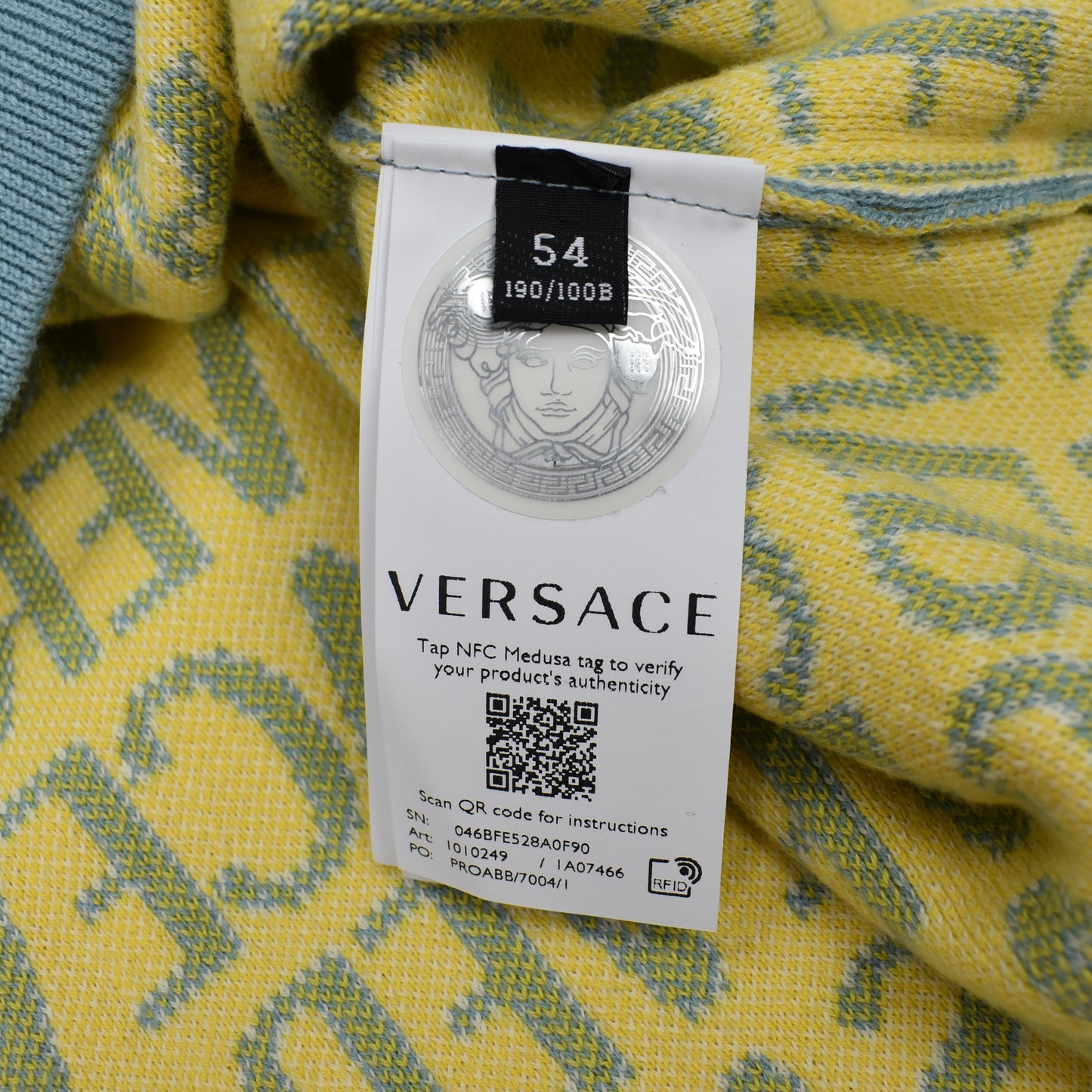 Versace - Light Blue Allover Logo Knit Sweater