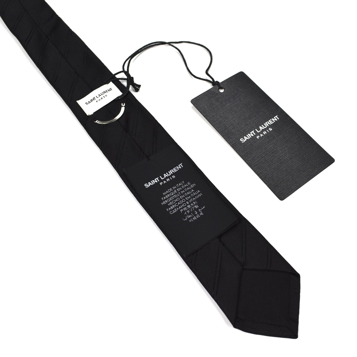 Saint Laurent - Black Tonal Striped Silk Tie