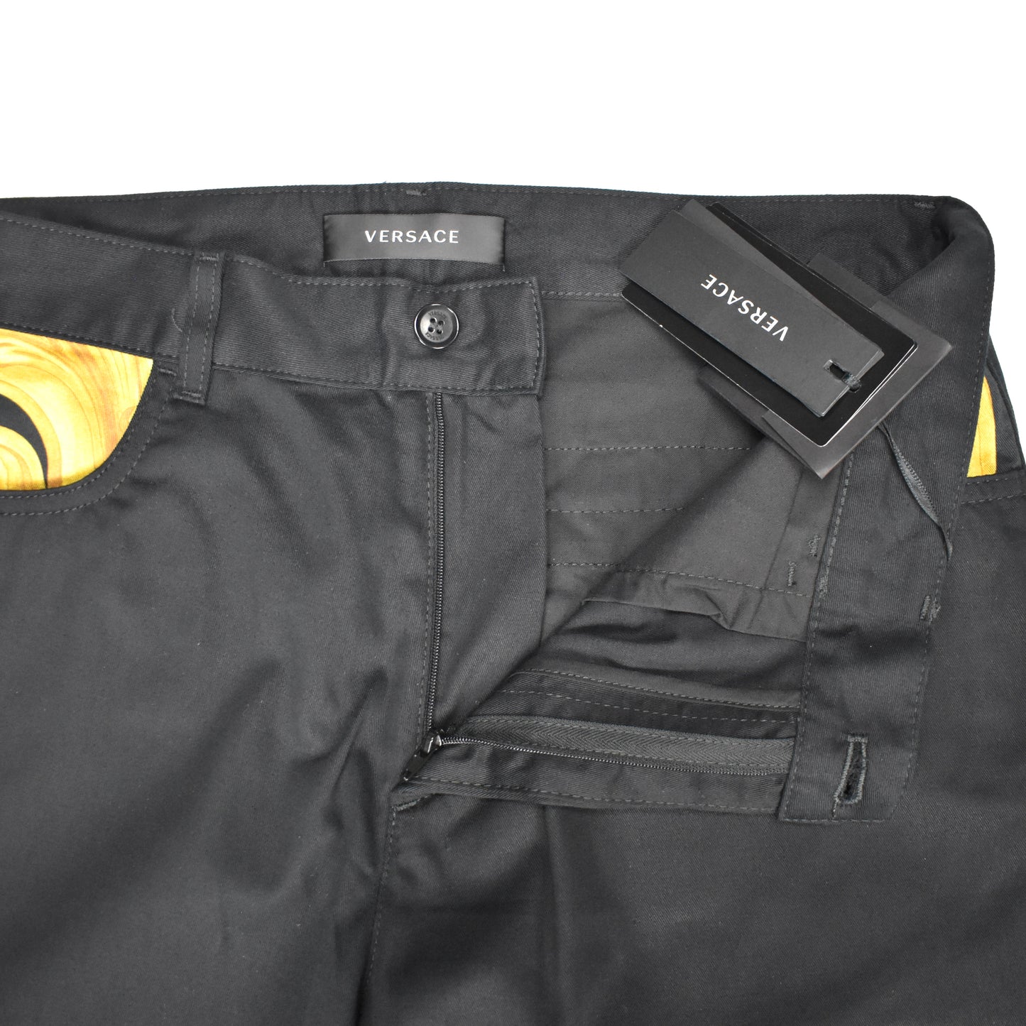 Versace - Black Barocco Accent Twill Pants