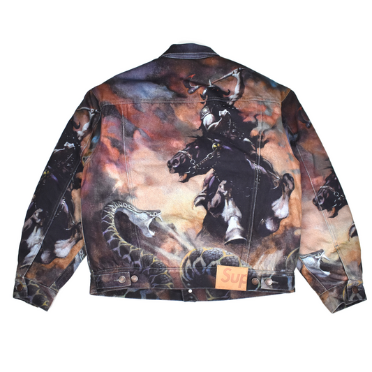 Supreme x Frazetta - Death Dealer Print Sherpa Lined Trucker Jacket