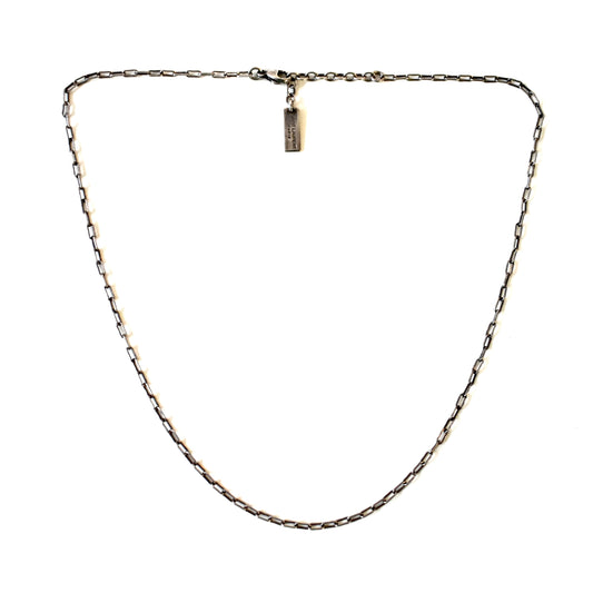 Saint Laurent - 16" Silver Oval Link Chain Necklace