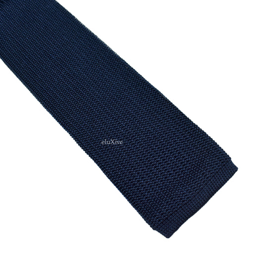 Brioni - Navy 100% Silk Tricot Knit Tie
