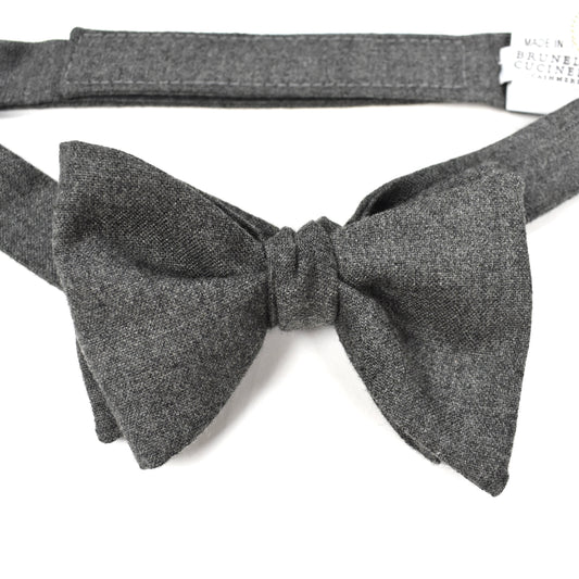 Brunello Cucinelli - Charcoal Gray 100% Cashmere Bow Tie