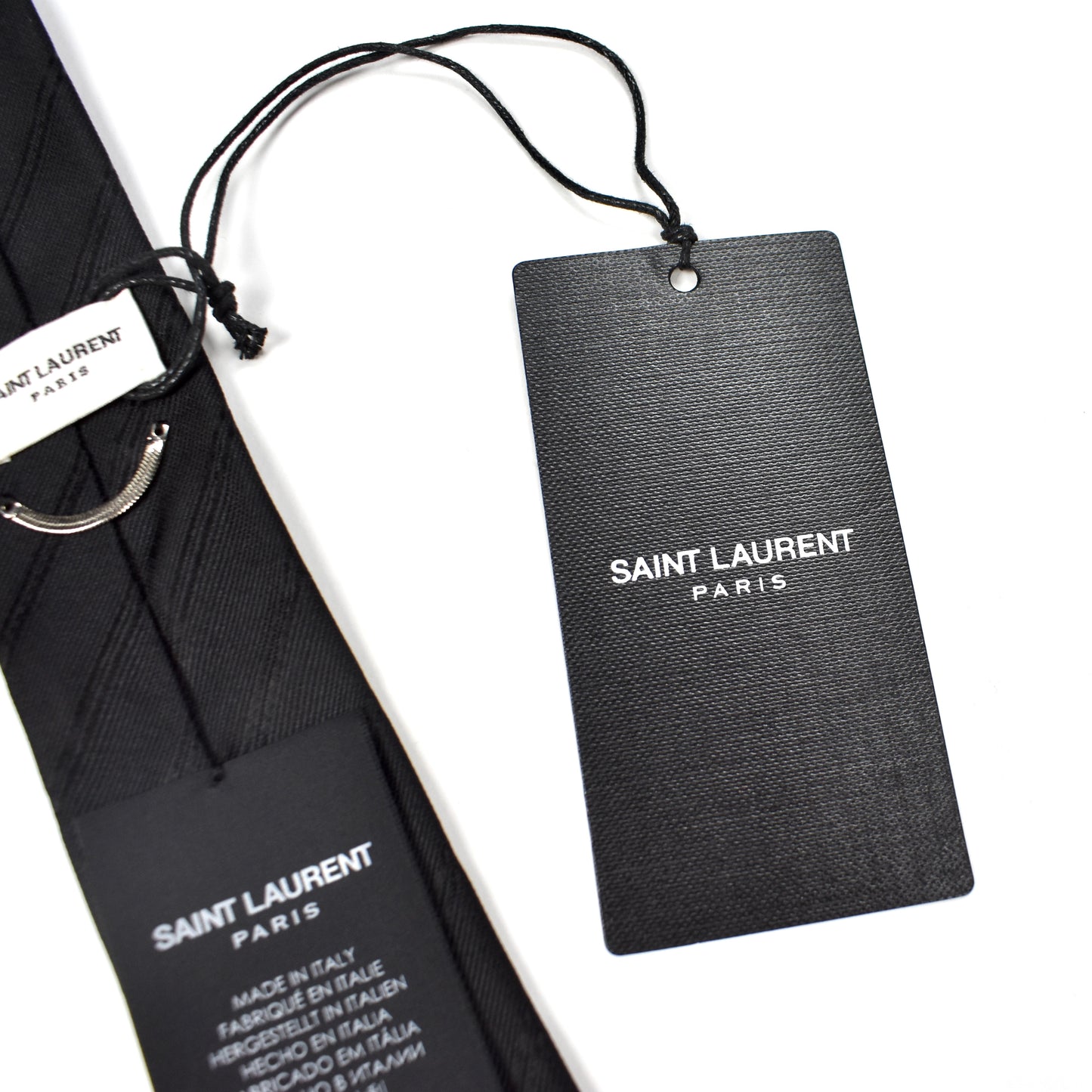 Saint Laurent - Black Tonal Striped Silk Tie