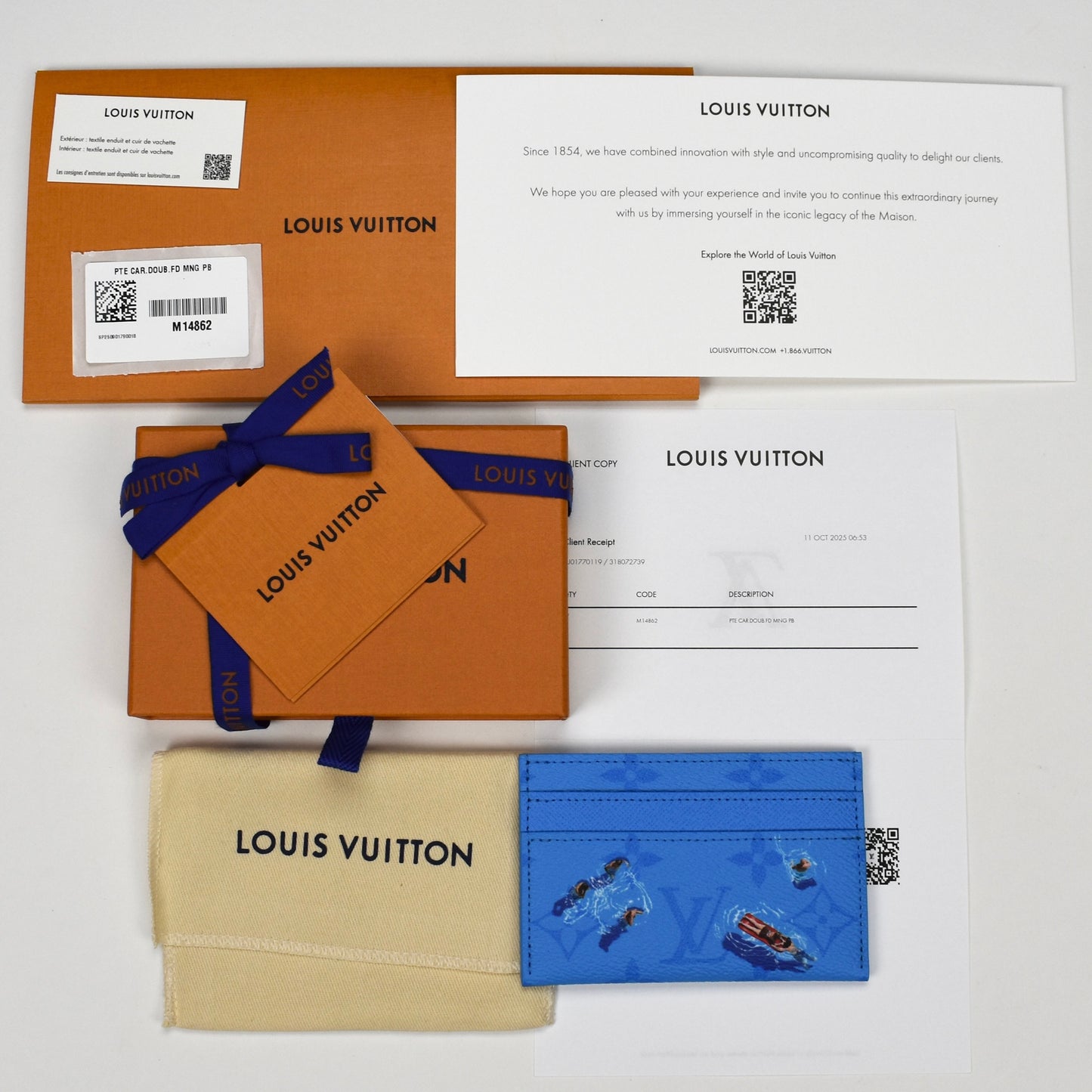 Louis Vuitton - Swim Monogram Double Card Holder (Blue Lagoon)