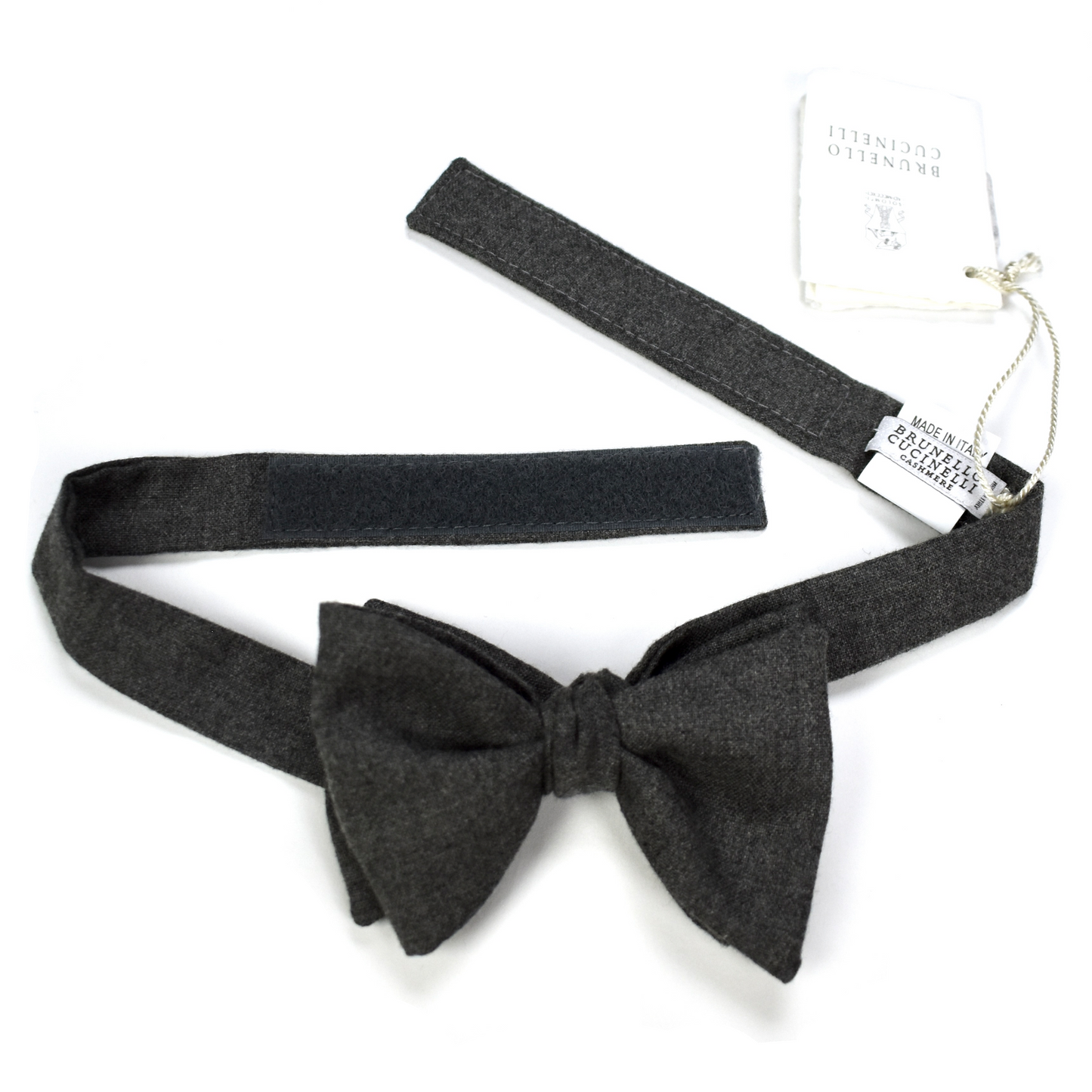 Brunello Cucinelli - Charcoal Gray 100% Cashmere Bow Tie